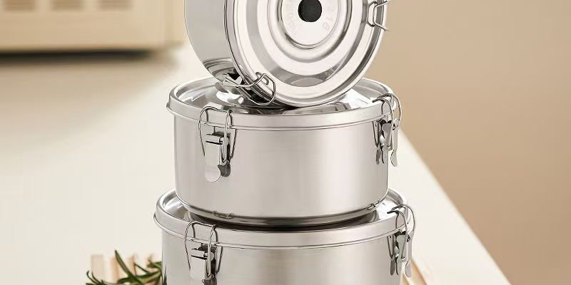 Airtight custom stainless steel food container for fresh storage