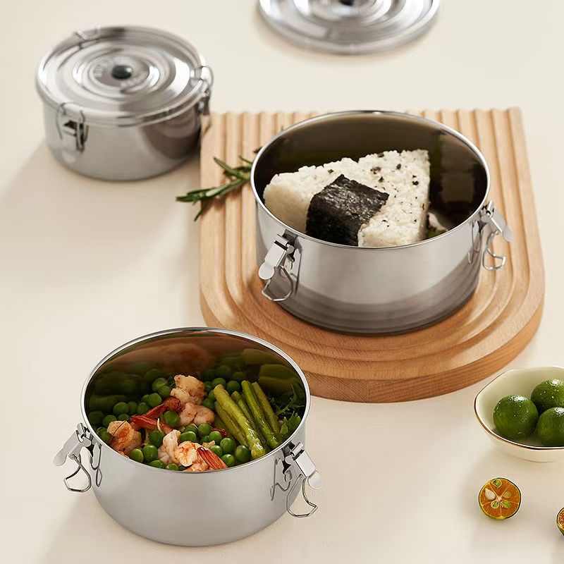 Airtight custom stainless steel food container for fresh storage