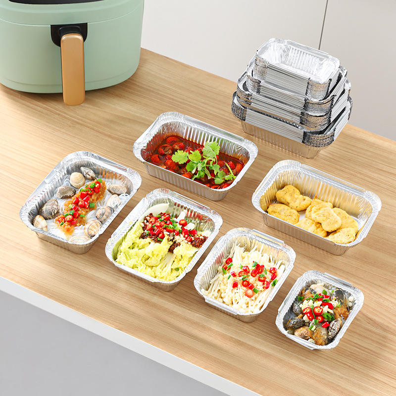 Food-grade aluminum foil container for BBQ and cake packaging