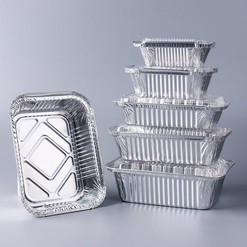 Food-grade aluminum foil container for BBQ and cake packaging