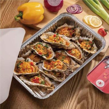 Food-grade aluminum foil container for BBQ and cake packaging