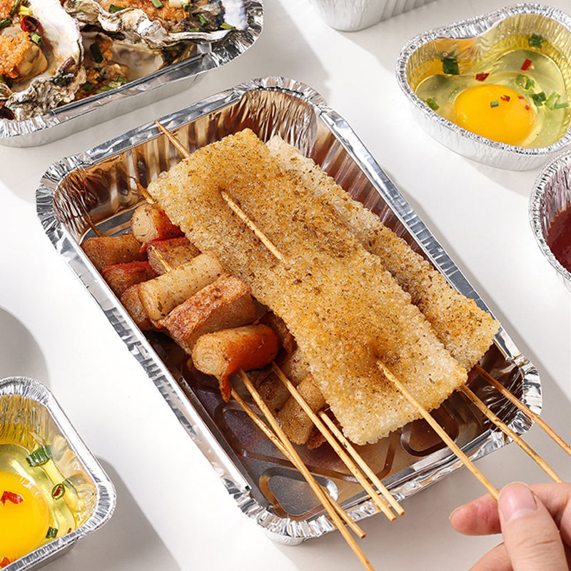 Food-grade aluminum foil container for BBQ and cake packaging