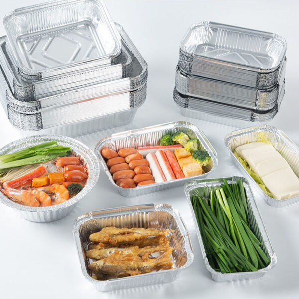 Food-grade aluminum foil container for BBQ and cake packaging