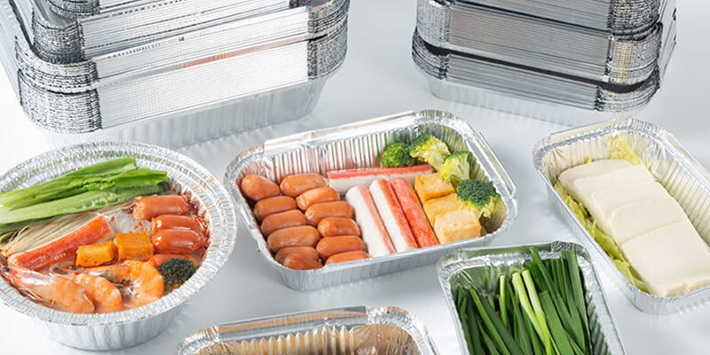 Food-grade aluminum foil container for BBQ and cake packaging