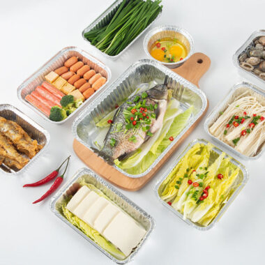 Food-grade aluminum foil container for BBQ and cake packaging