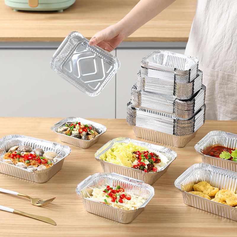 Food-grade aluminum foil container for BBQ and cake packaging