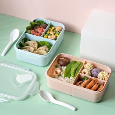 Microwaveable divided PP reusable food storage container