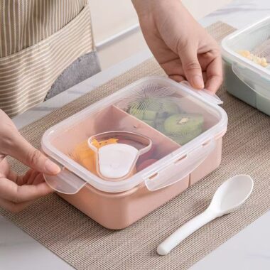 Microwaveable divided PP reusable food storage container