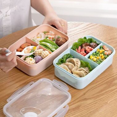 Microwaveable divided PP reusable food storage container
