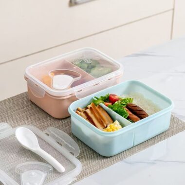 Microwaveable divided PP reusable food storage container