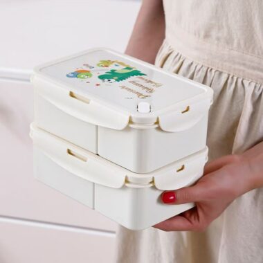 Cream-style PP reusable lunch container for office and student use
