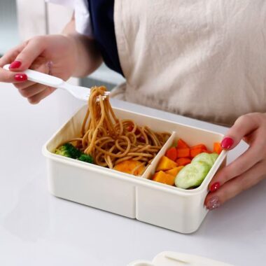 Cream-style PP reusable lunch container for office and student use