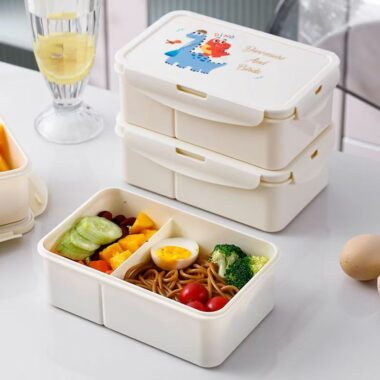 Cream-style PP reusable lunch container for office and student use