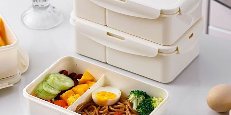 Cream-style PP reusable lunch container for office and student use