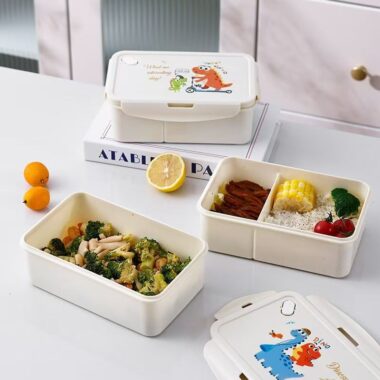 Cream-style PP reusable lunch container for office and student use