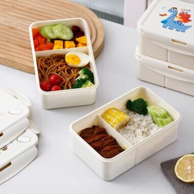 Cream-style PP reusable lunch container for office and student use