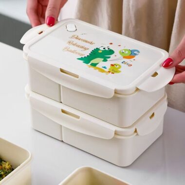 Cream-style PP reusable lunch container for office and student use