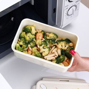 Cream-style PP reusable lunch container for office and student use