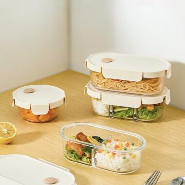 Office lunch glass food container for fresh storage