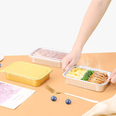 Gold aluminum foil food container for catering and baking