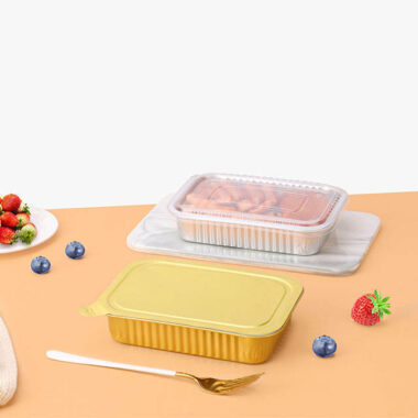 Gold aluminum foil food container for catering and baking