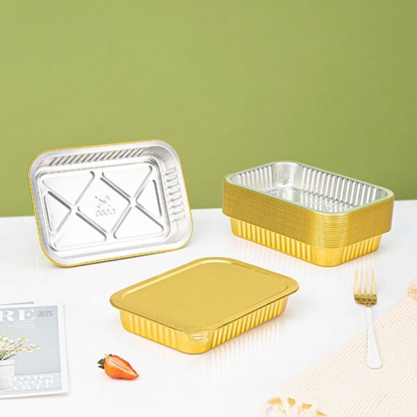 Gold aluminum foil food container for catering and baking