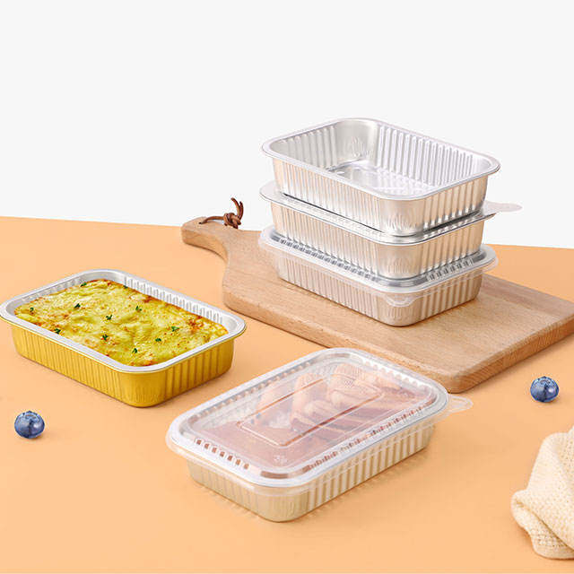 Gold aluminum foil food container for catering and baking