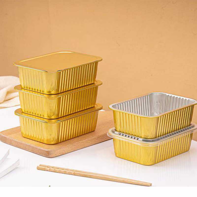 Gold aluminum foil food container for catering and baking