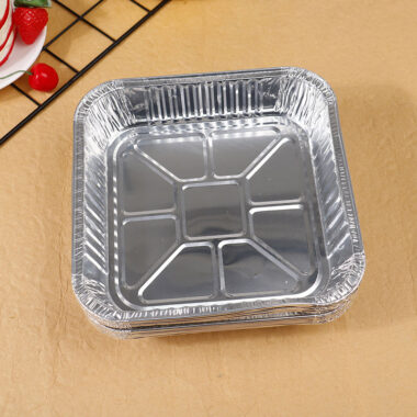 Aluminum foil food container for air fryer and oven cooking