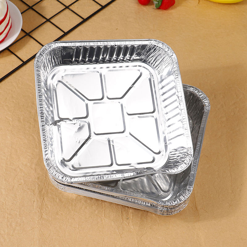 Aluminum foil food container for air fryer and oven cooking