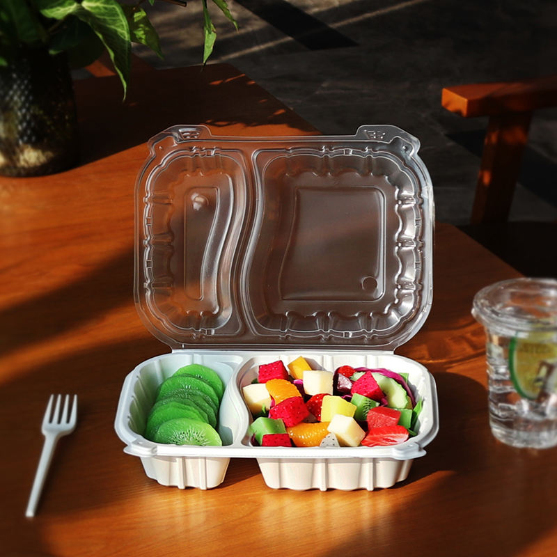 Flip-top microwavable food container for restaurant and party use