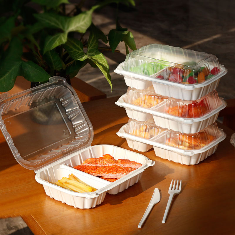 Flip-top microwavable food container for restaurant and party use