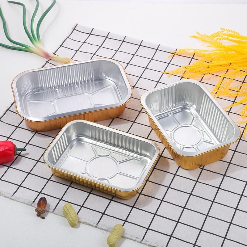 Aluminum foil food container for kitchen and home cooking