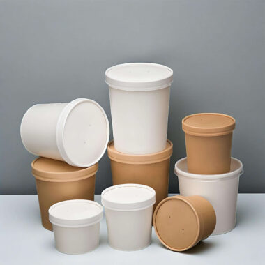 Eco-friendly kraft paper soup container for hot food and takeaway
