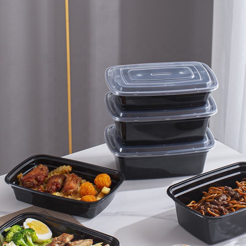 Plastic microwavable food container for fresh-keeping and storage