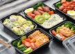 Food-grade leakproof plastic lunch container for salad and bento meals