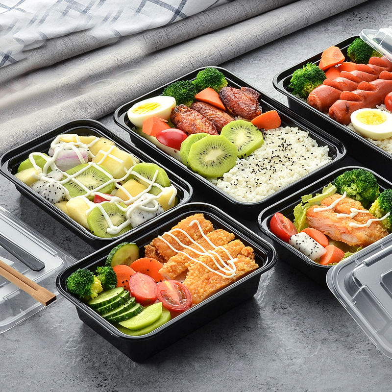 Food-grade leakproof plastic lunch container for salad and bento meals