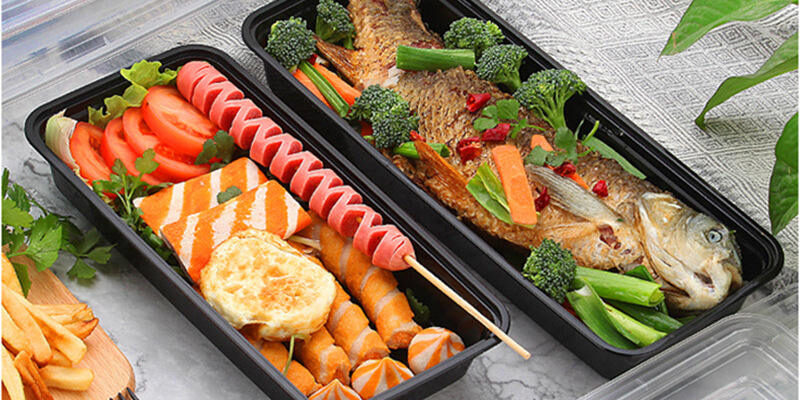 Food-grade leakproof plastic lunch container for salad and bento meals