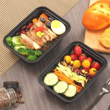 Food-grade leakproof plastic lunch container for salad and bento meals