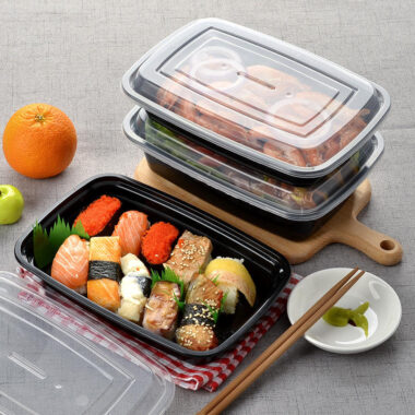 Food-grade leakproof plastic lunch container for salad and bento meals