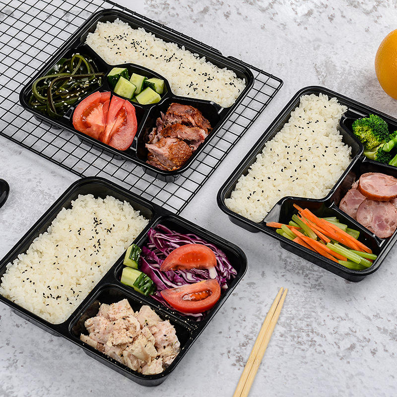 Thickened leakproof plastic takeaway container for restaurant food delivery