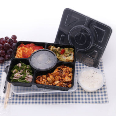 Thickened leakproof plastic takeaway container for restaurant food delivery