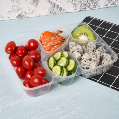 Thickened leakproof plastic takeaway container for restaurant food delivery