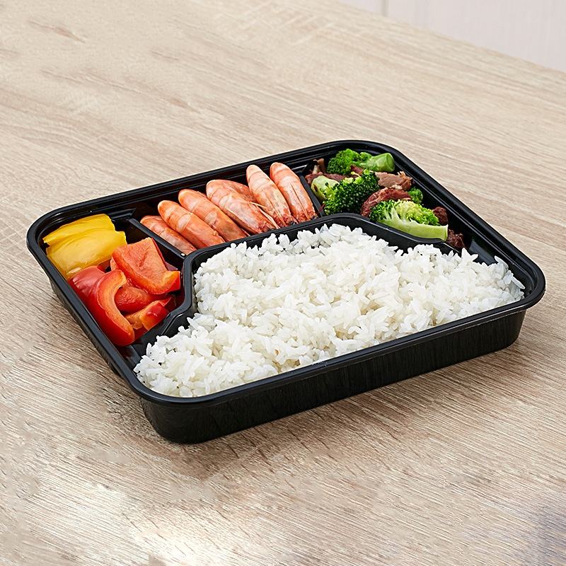 Thickened leakproof plastic takeaway container for restaurant food delivery