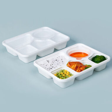 Thickened leakproof plastic takeaway container for restaurant food delivery
