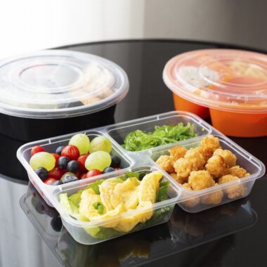 Microwave-safe takeaway plastic food container for fast food packaging