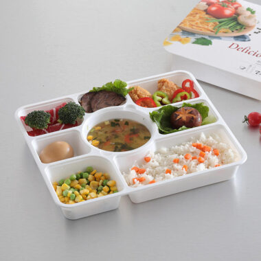 Microwave-safe takeaway plastic food container for fast food packaging
