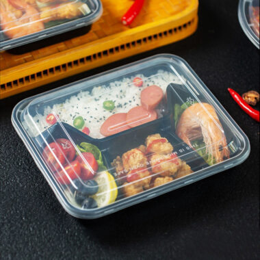 Microwave-safe takeaway plastic food container for fast food packaging