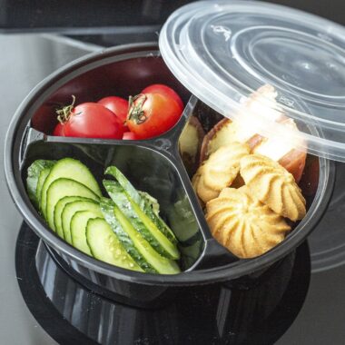 Microwave-safe takeaway plastic food container for fast food packaging