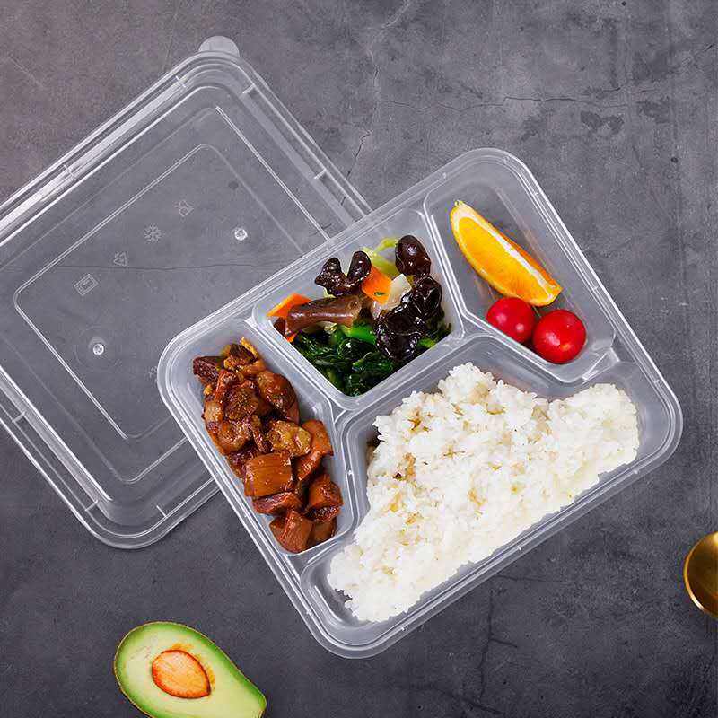 Microwave-safe takeaway plastic food container for fast food packaging